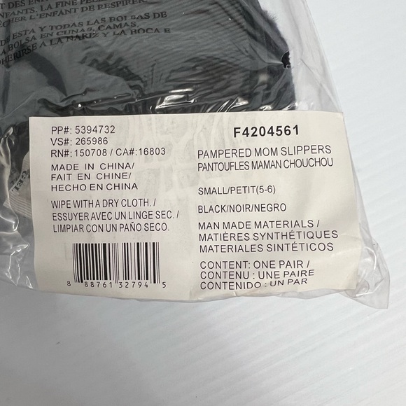 Pampered mom Slippers women’s size 5-6 black - Picture 4 of 6